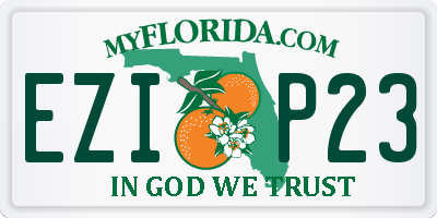 FL license plate EZIP23