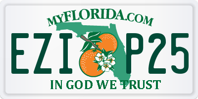 FL license plate EZIP25