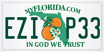 FL license plate EZIP33