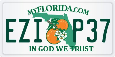 FL license plate EZIP37