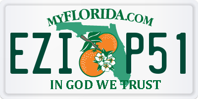 FL license plate EZIP51