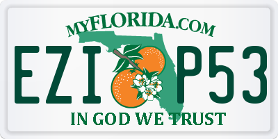 FL license plate EZIP53