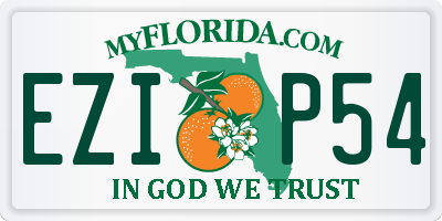 FL license plate EZIP54