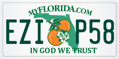 FL license plate EZIP58