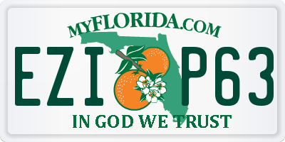 FL license plate EZIP63
