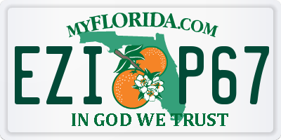 FL license plate EZIP67