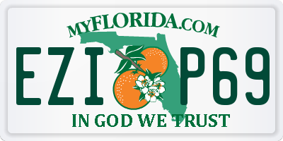 FL license plate EZIP69