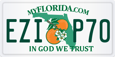 FL license plate EZIP70