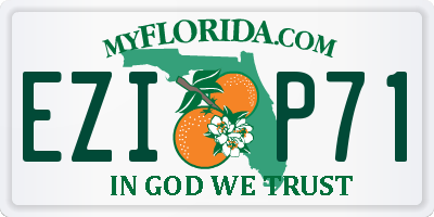 FL license plate EZIP71