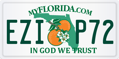 FL license plate EZIP72