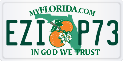 FL license plate EZIP73