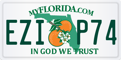 FL license plate EZIP74