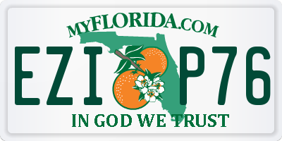 FL license plate EZIP76