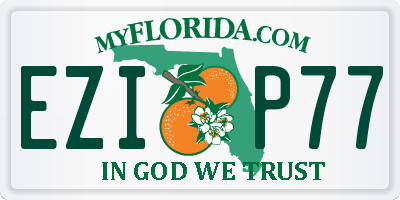 FL license plate EZIP77
