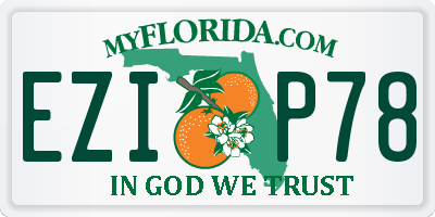 FL license plate EZIP78