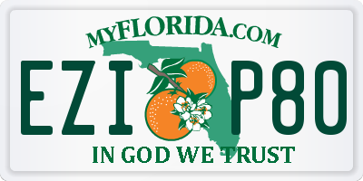FL license plate EZIP80