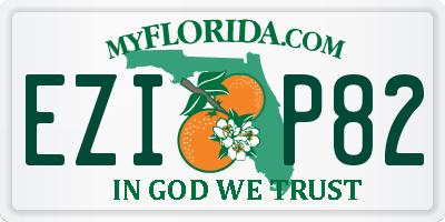 FL license plate EZIP82