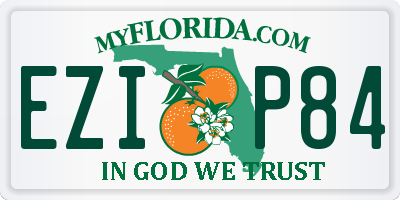 FL license plate EZIP84