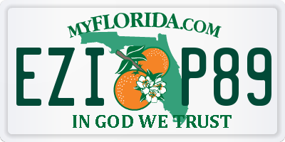 FL license plate EZIP89