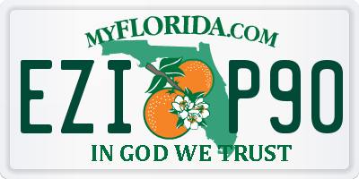FL license plate EZIP90