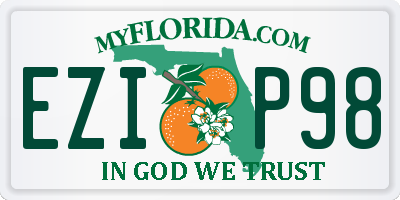 FL license plate EZIP98