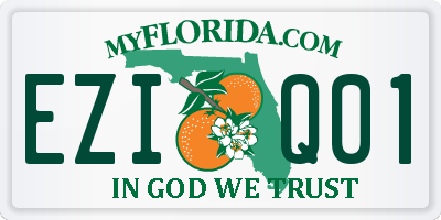 FL license plate EZIQ01