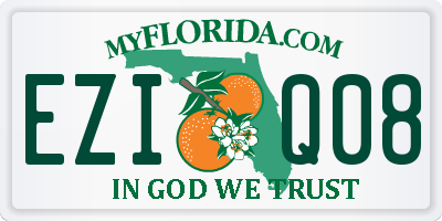 FL license plate EZIQ08