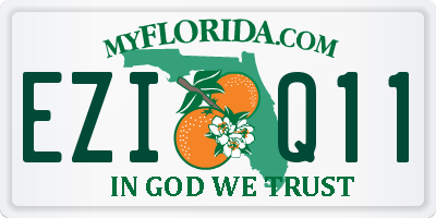 FL license plate EZIQ11