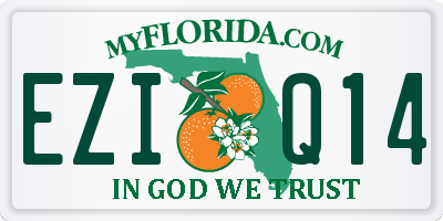 FL license plate EZIQ14