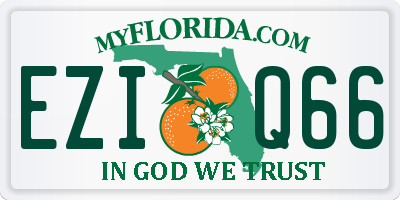 FL license plate EZIQ66