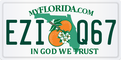 FL license plate EZIQ67