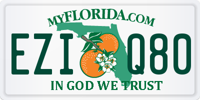 FL license plate EZIQ80