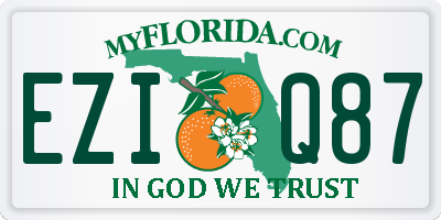 FL license plate EZIQ87