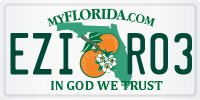 FL license plate EZIR03