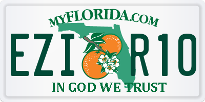 FL license plate EZIR10