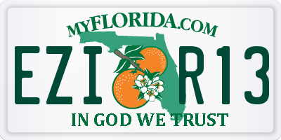 FL license plate EZIR13