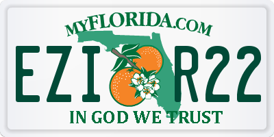 FL license plate EZIR22