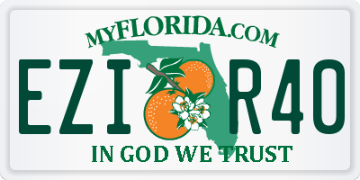 FL license plate EZIR40
