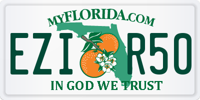 FL license plate EZIR50