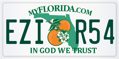 FL license plate EZIR54