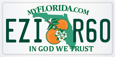 FL license plate EZIR60