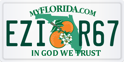 FL license plate EZIR67