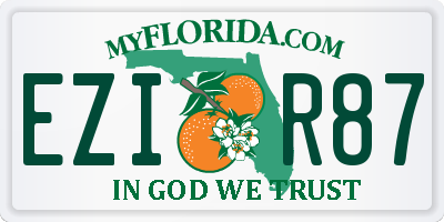 FL license plate EZIR87
