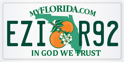 FL license plate EZIR92