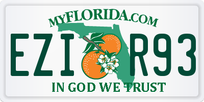 FL license plate EZIR93