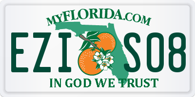 FL license plate EZIS08