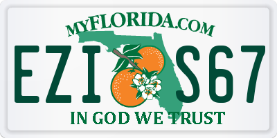 FL license plate EZIS67