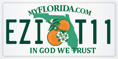 FL license plate EZIT11