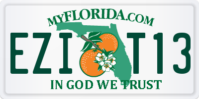 FL license plate EZIT13