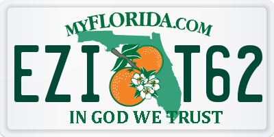 FL license plate EZIT62